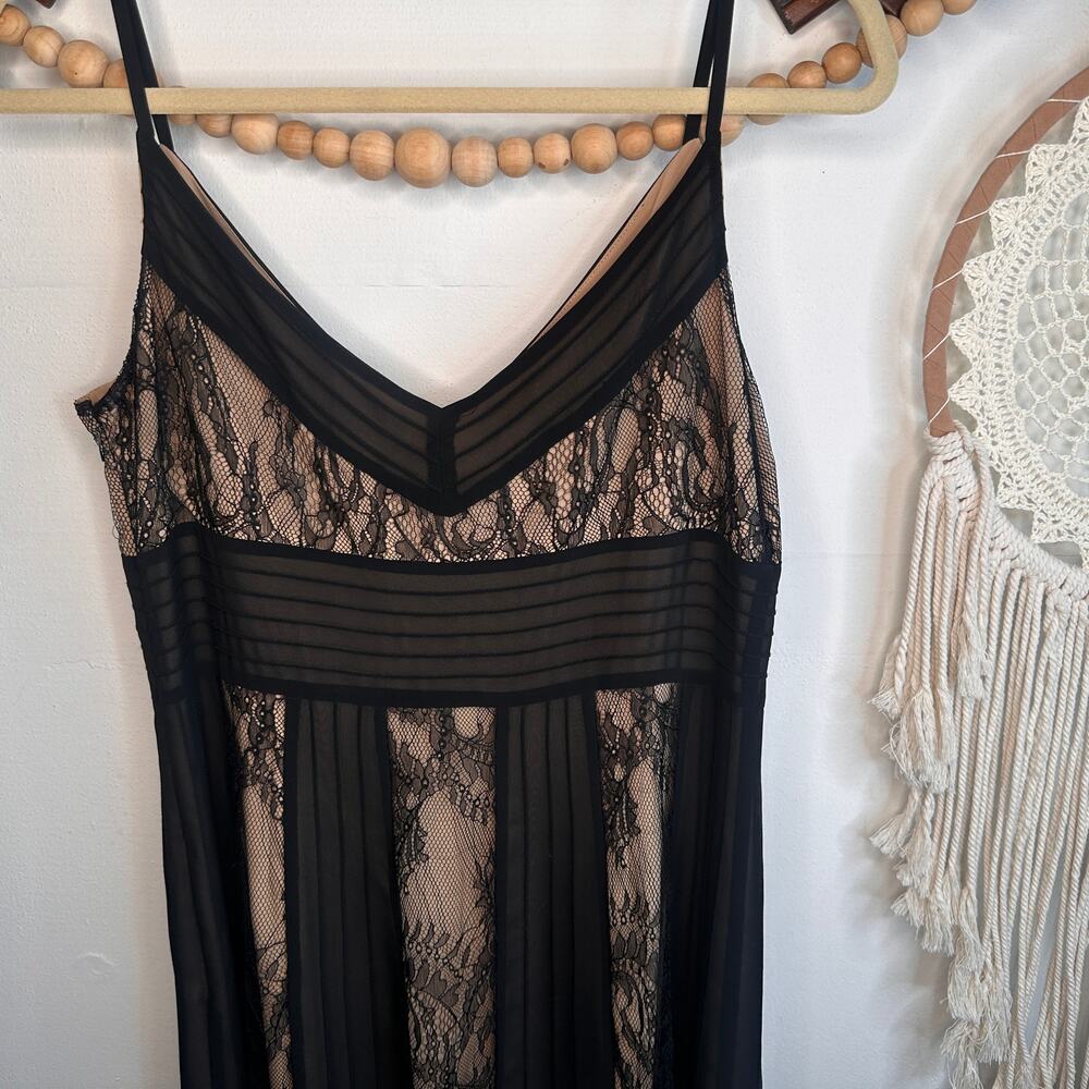 Loft Nude Black Lace Overlay Midi Dress - Picture 4 of 5